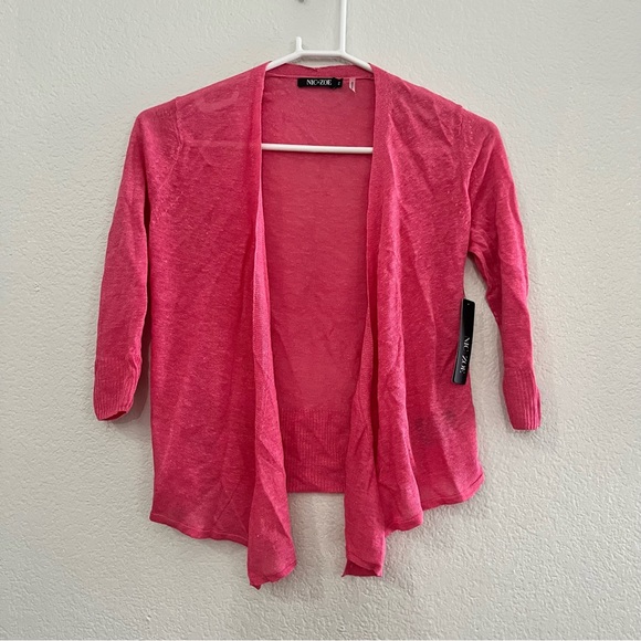 Nic + Zoe Petites Convertible Three-Quarter-Sleeve Cardigan PINK SIZE PP - Picture 2 of 4